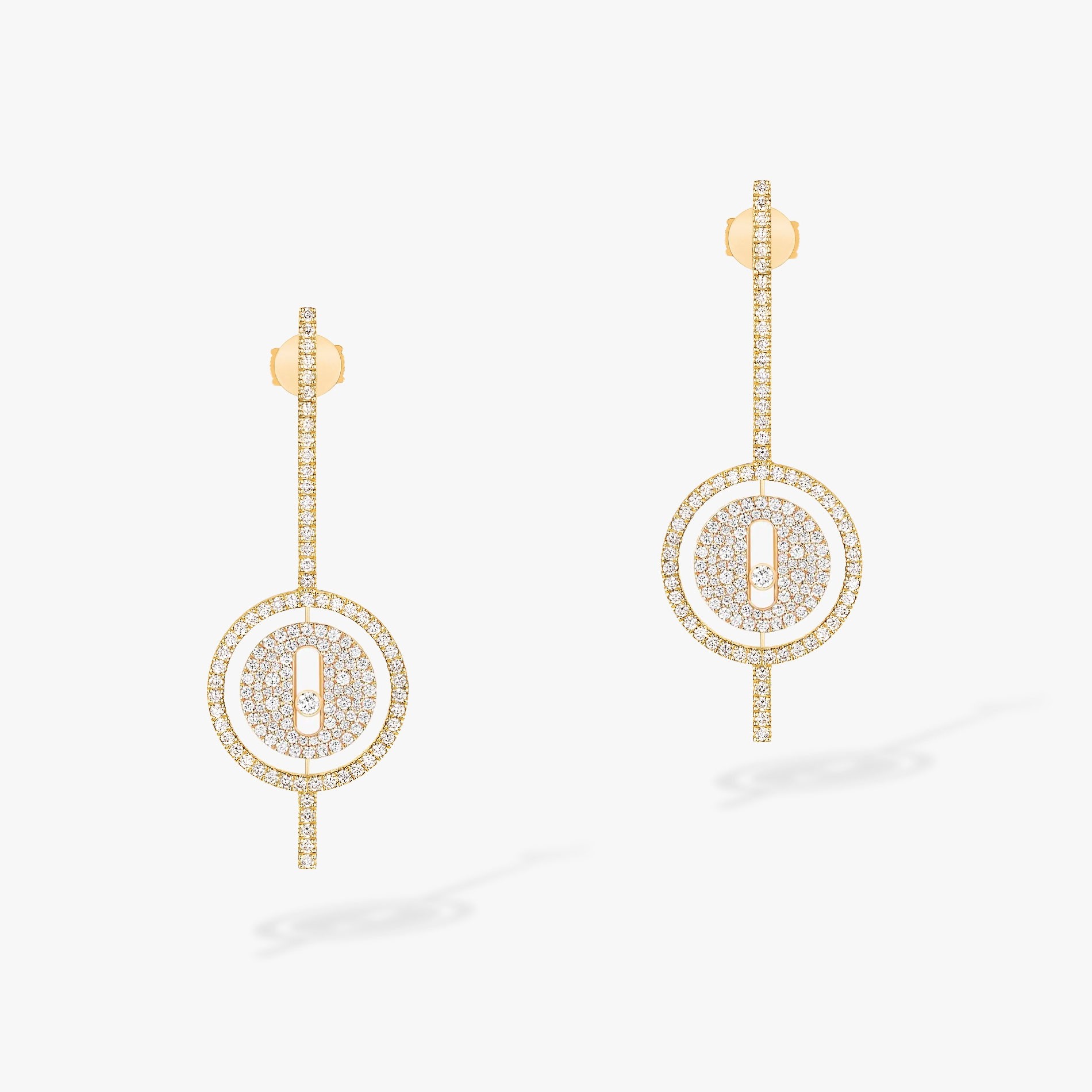 Messika Lucky Move Arrow Yellow Gold Earrings Paved With Diamonds 07516