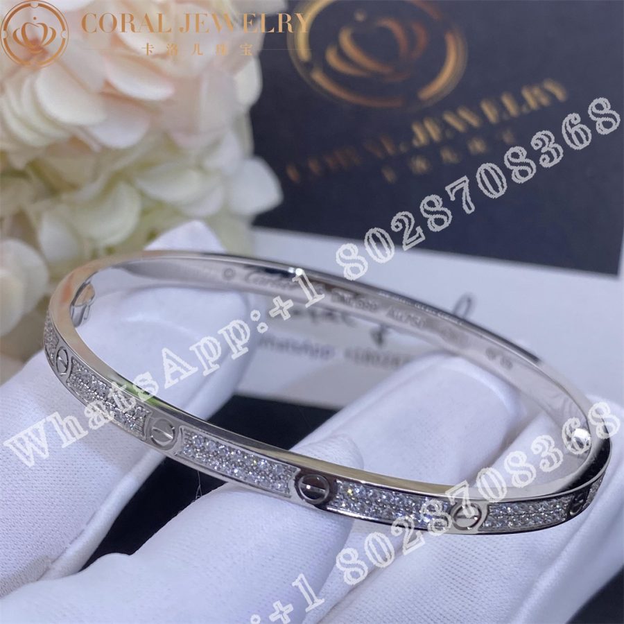 Cartier Love Bracelet, Small Model, Paved Diamonds White Gold Ref. N6710817 - Image 3