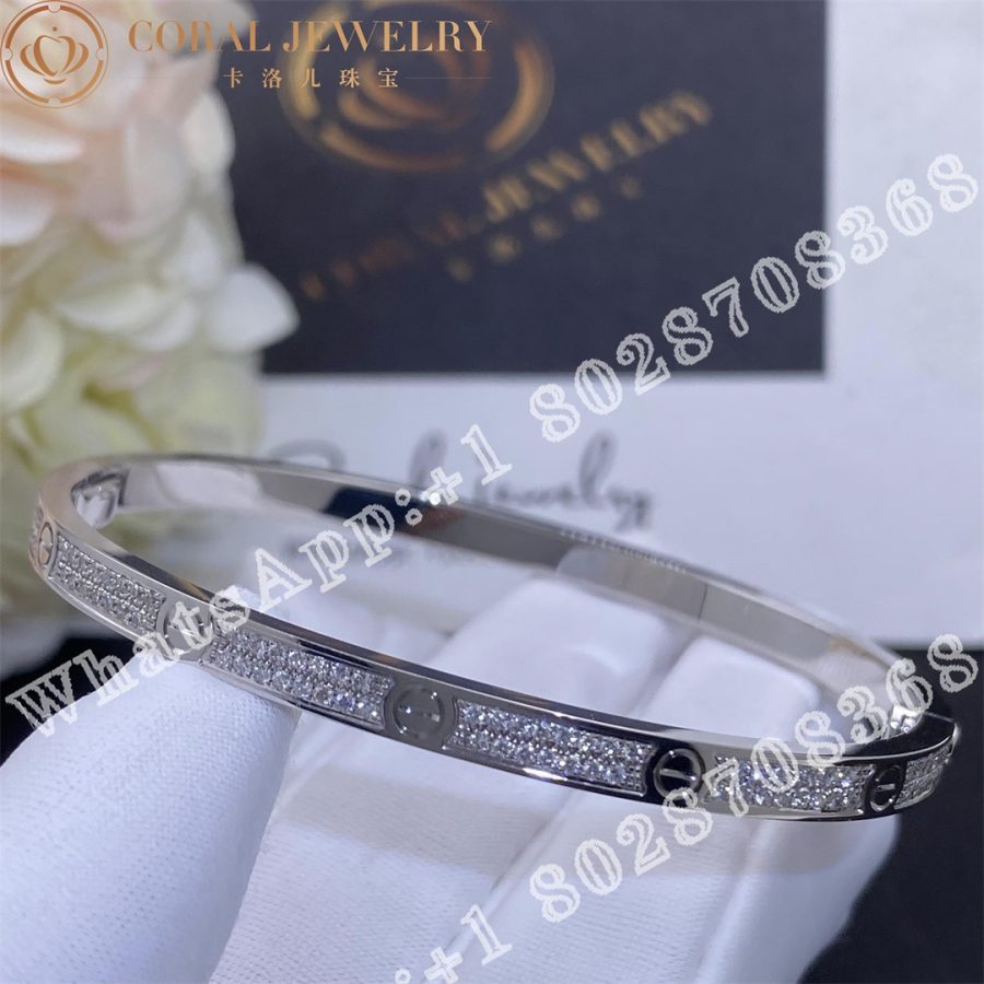 Cartier Love Bracelet, Small Model, Paved Diamonds White Gold Ref. N6710817 - Image 4