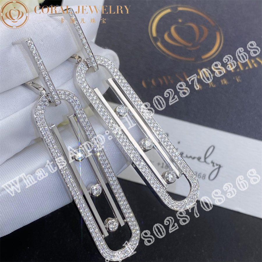 Messika Move 10th Anniversary XL White Gold Diamond Earrings 06823-WG - Image 6