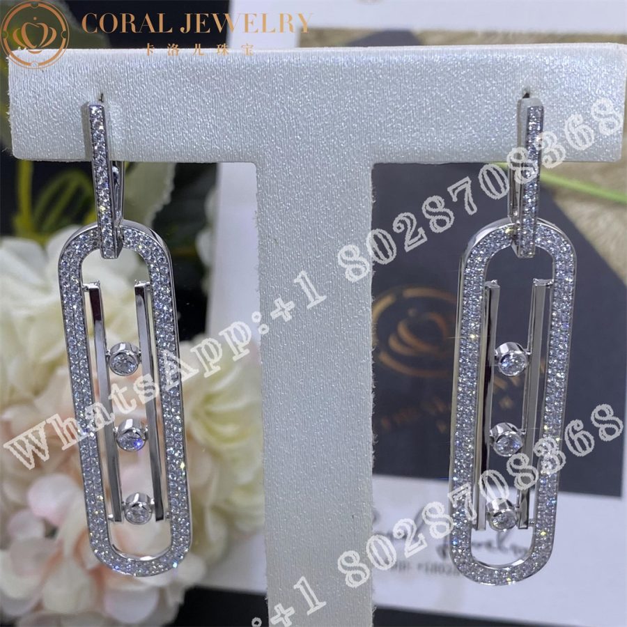 Messika Move 10th Anniversary XL White Gold Diamond Earrings 06823-WG - Image 7