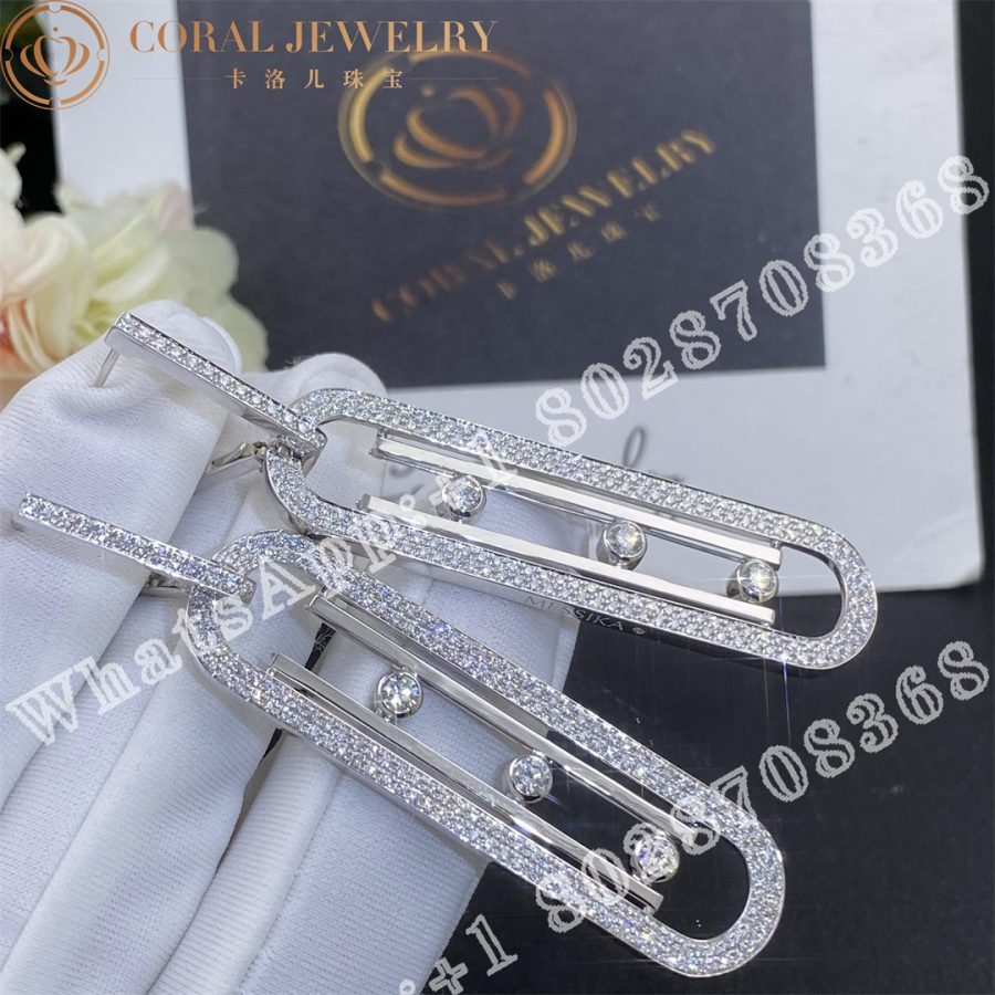 Messika Move 10th Anniversary XL White Gold Diamond Earrings 06823-WG - Image 4