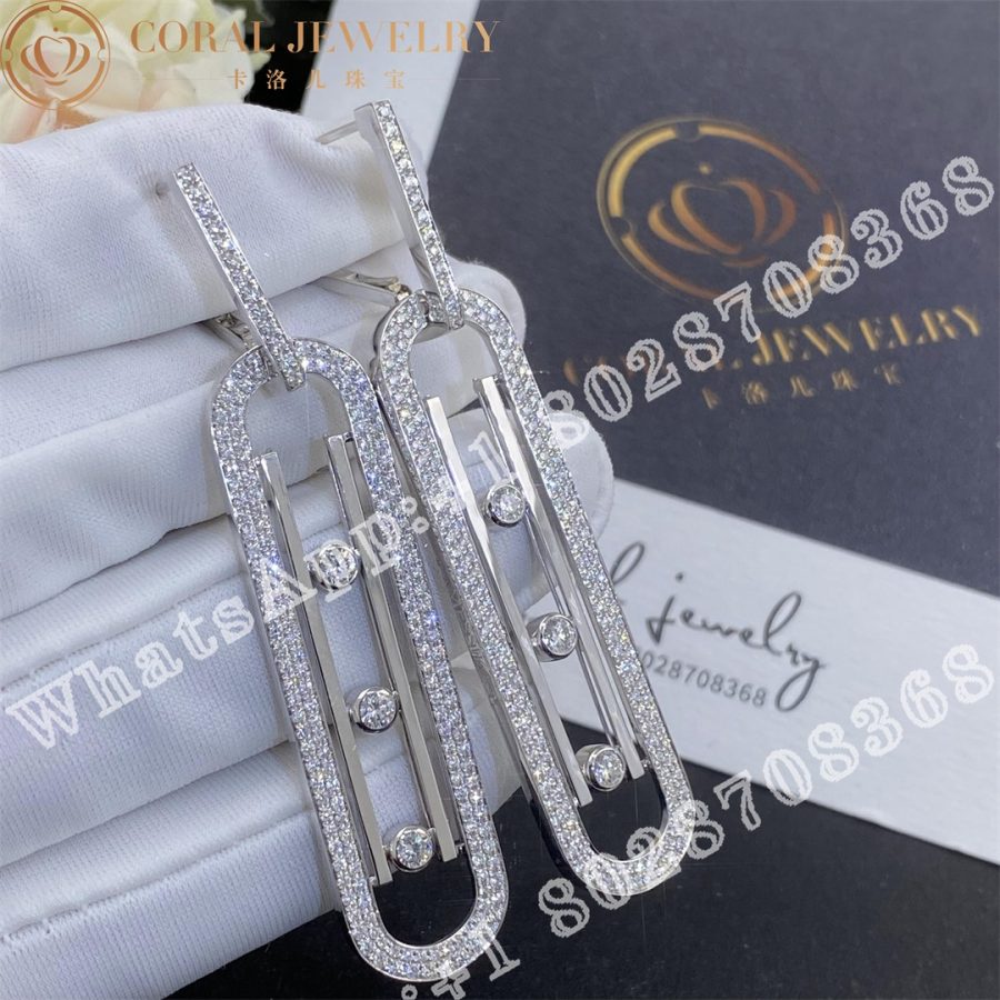 Messika Move 10th Anniversary XL White Gold Diamond Earrings 06823-WG - Image 5