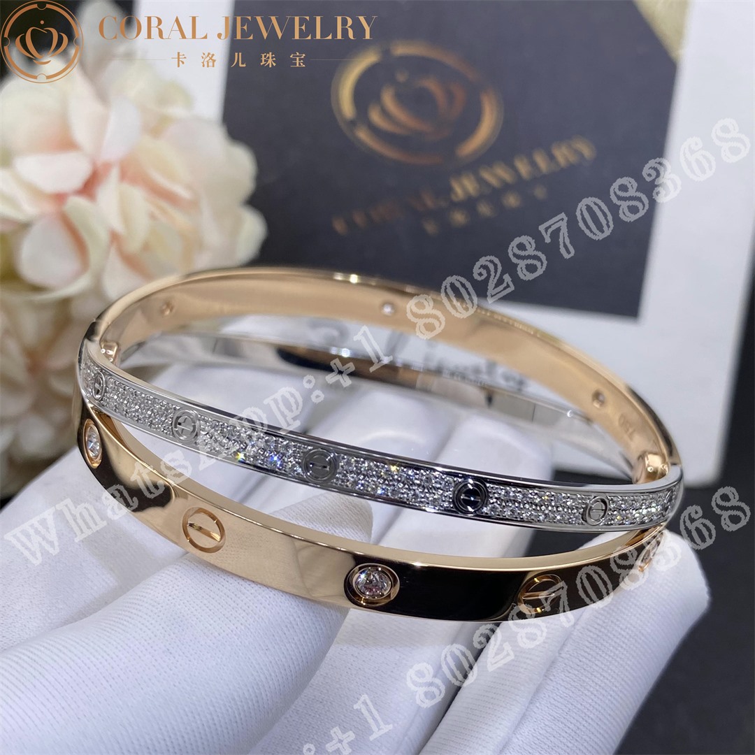 Cartier Love Bracelet Diamond Paved Ref N6039217 Coral (1)