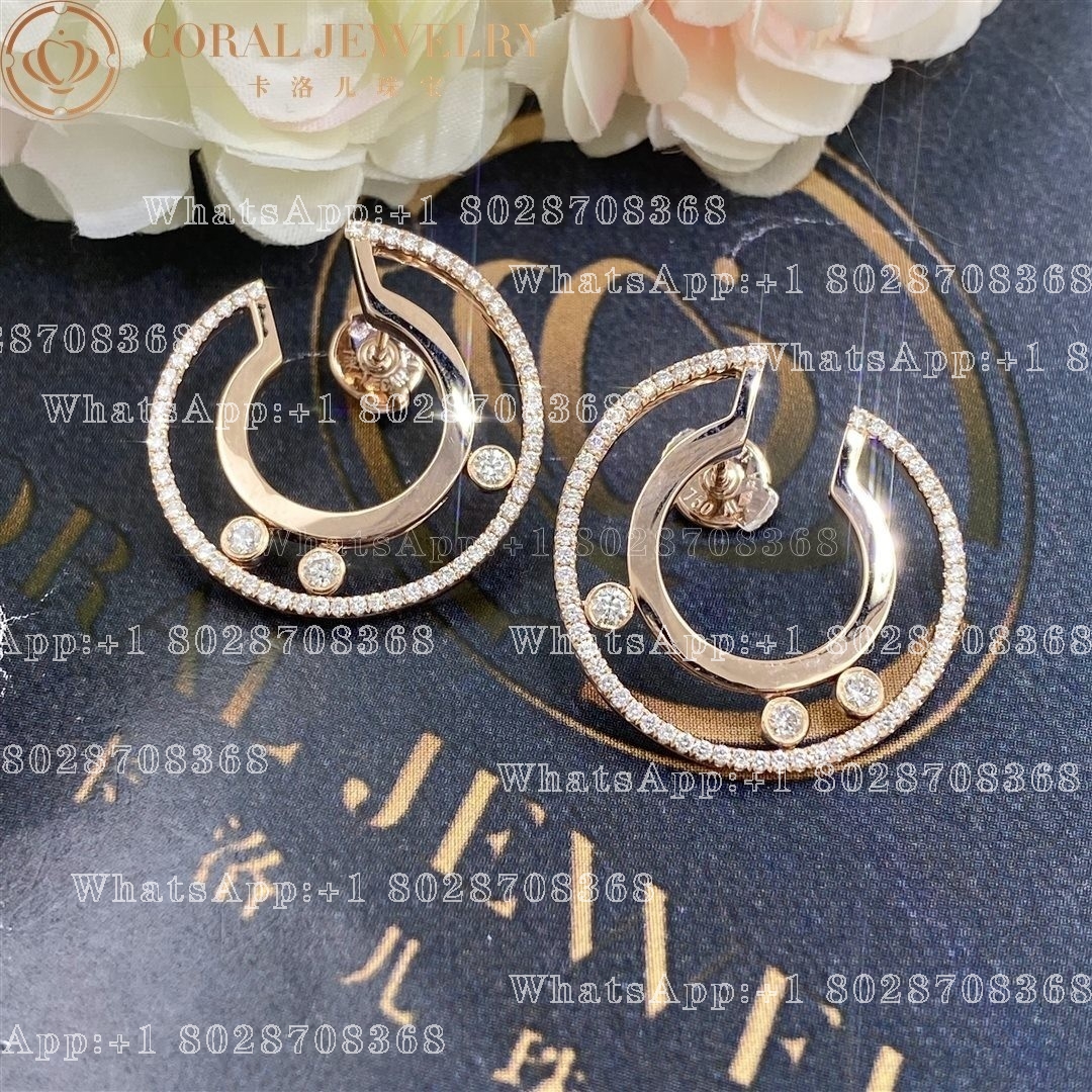 Messika Move Romane Hoop Rose Gold Diamond Earrings 06689-PG