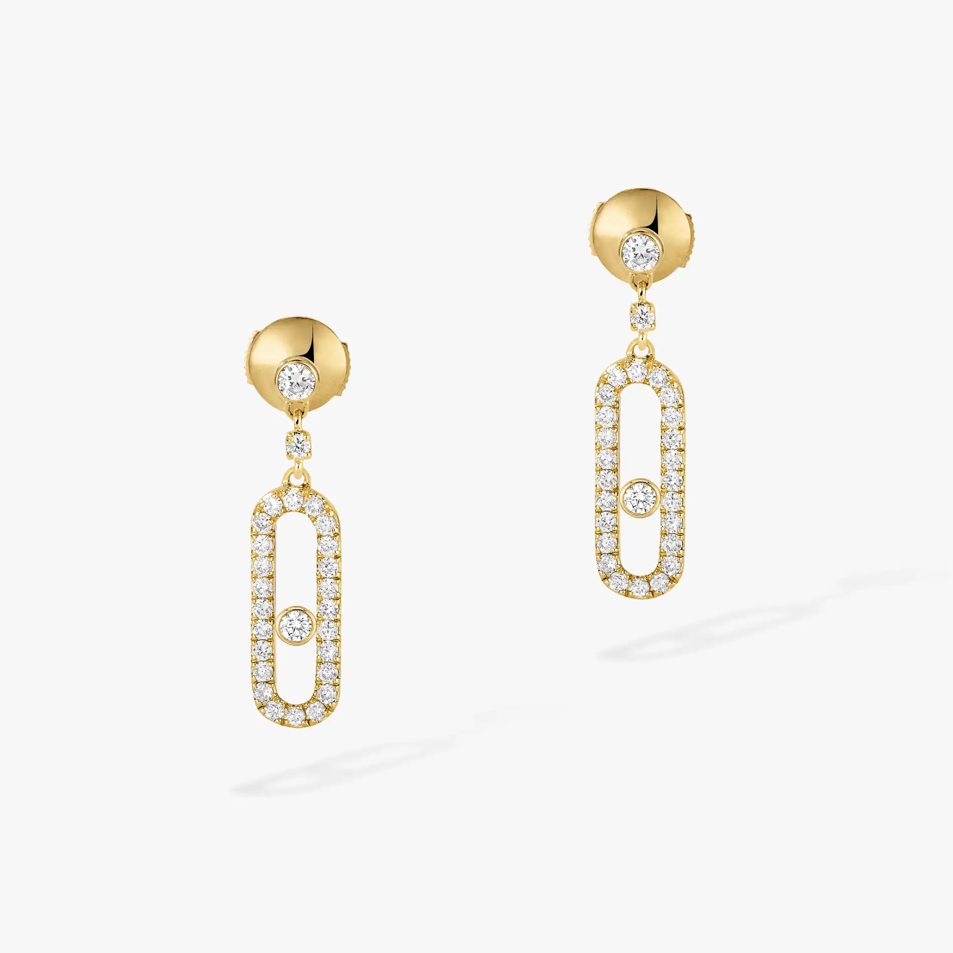 Messika Move Uno Stud Yellow Gold Earrings with Diamonds 05631-YG