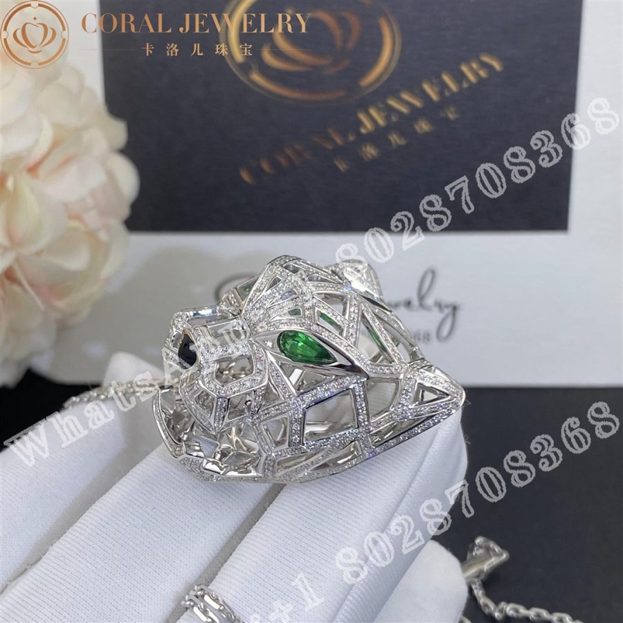 Cartier Panthère de Cartier Necklace White Gold Diamonds Emeralds N7424209 - Image 6