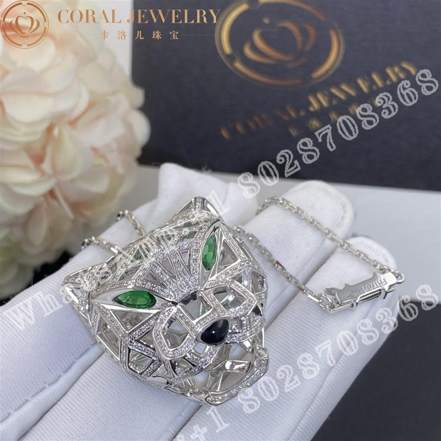 Cartier Panthère de Cartier Necklace White Gold Diamonds Emeralds N7424209 - Image 7