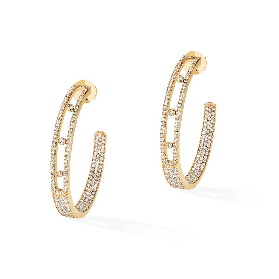 Messika Move Joaillerie large pavé hoop earrings 4710-YG