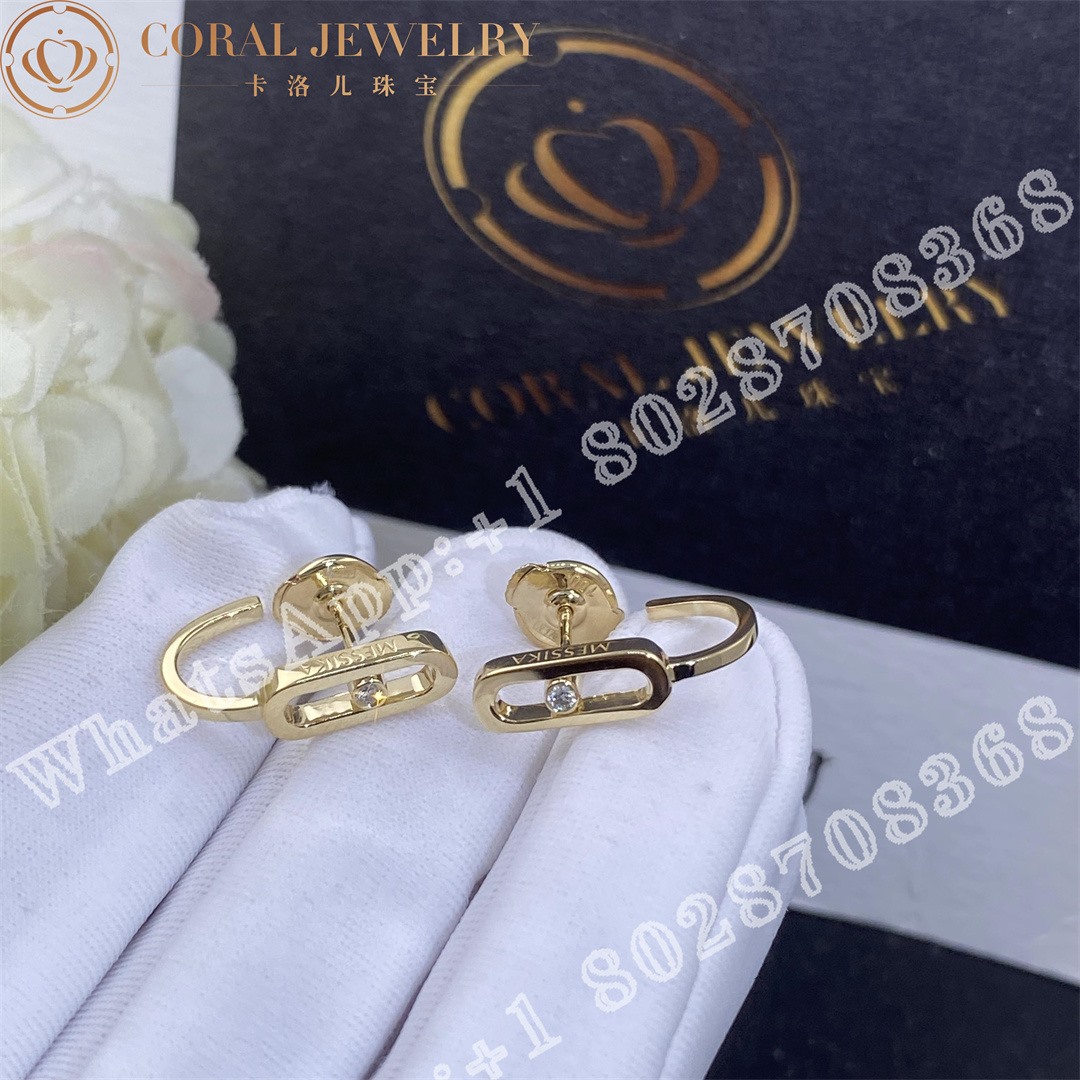 Messika Move Uno Mini Hoops Yellow Gold Diamond Earrings 10050 Yg Coral (1)