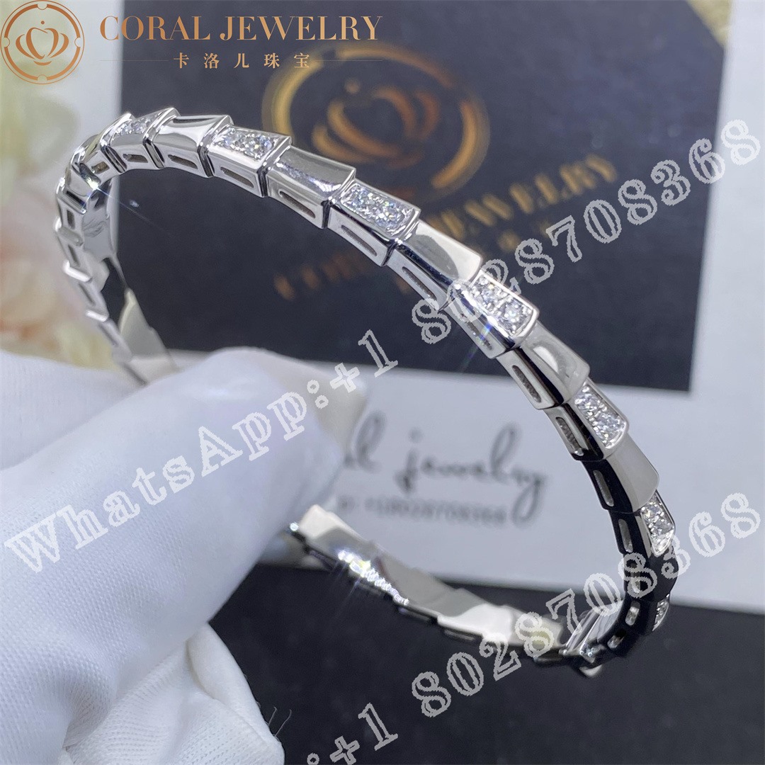 Bulgari Serpenti Viper In Oro Bianco 18 Kt Con Semi Pave Di Diamanti Ref 355256 Coral (3)