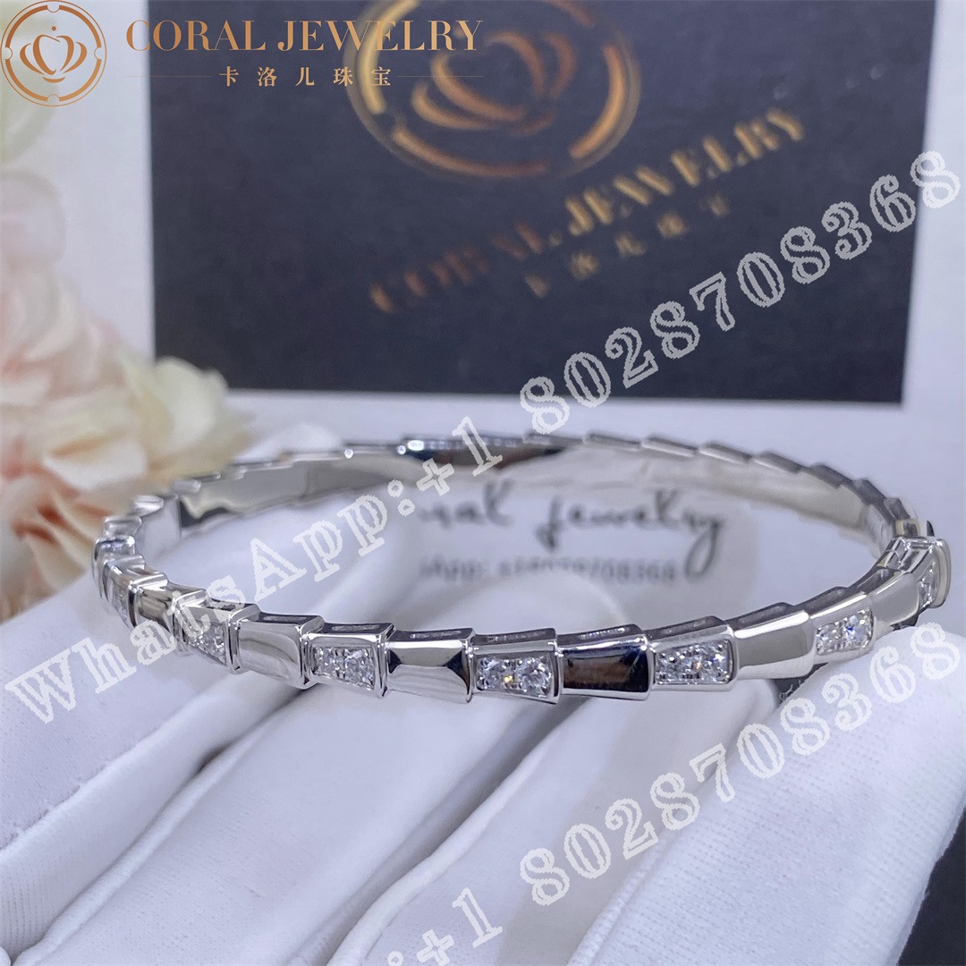 Bulgari Serpenti Viper in oro bianco 18 kt con semi-pavé di diamanti Ref.: 355256 - Image 5