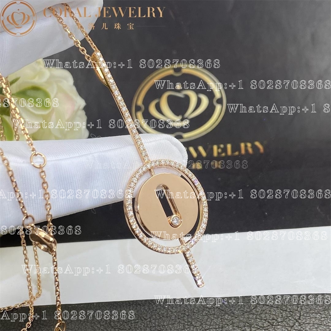 Messika Lucky Move Arrow Necklace Pink Gold Diamond Necklace 10113-PG