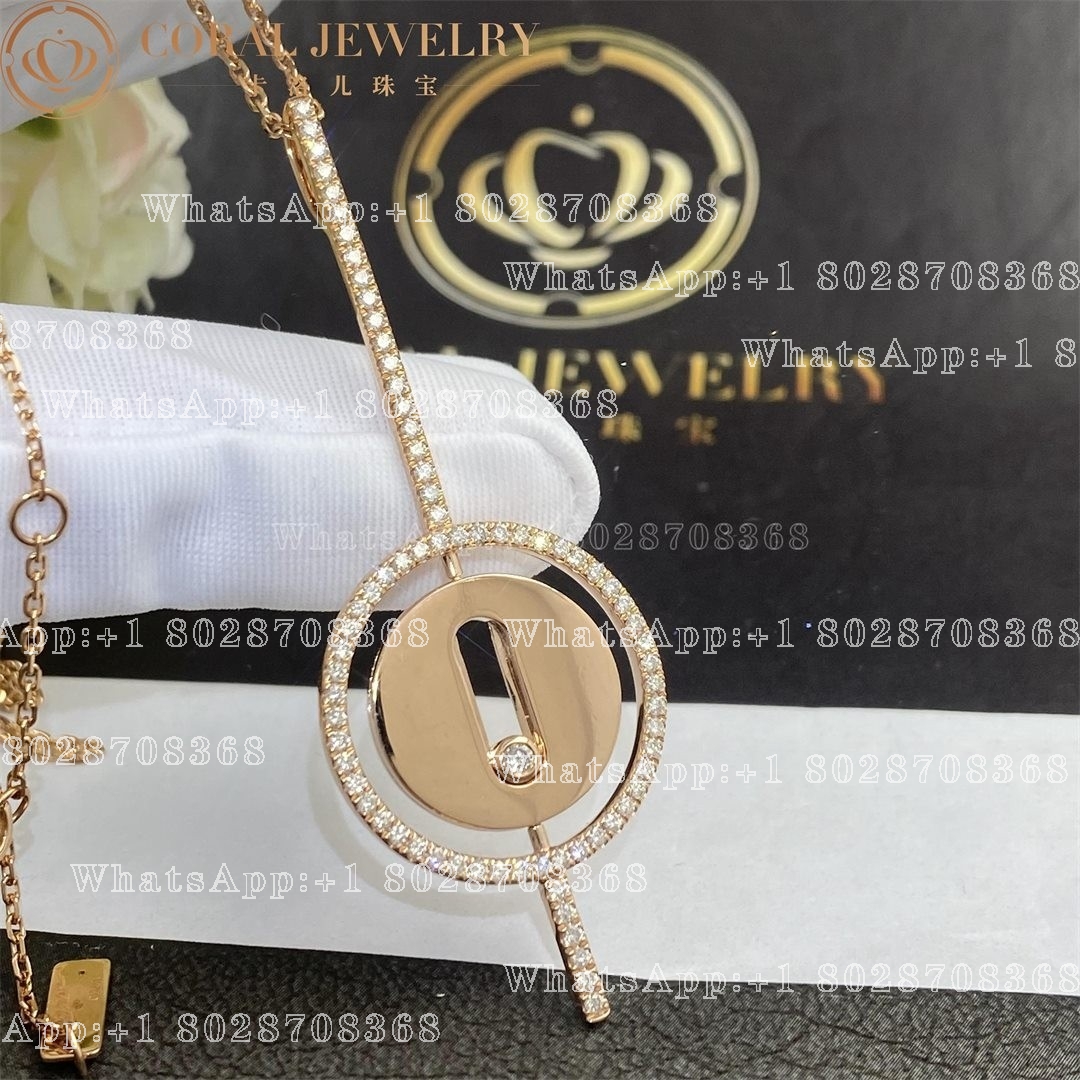Messika Lucky Move Arrow Necklace Pink Gold Diamond Necklace 10113-PG