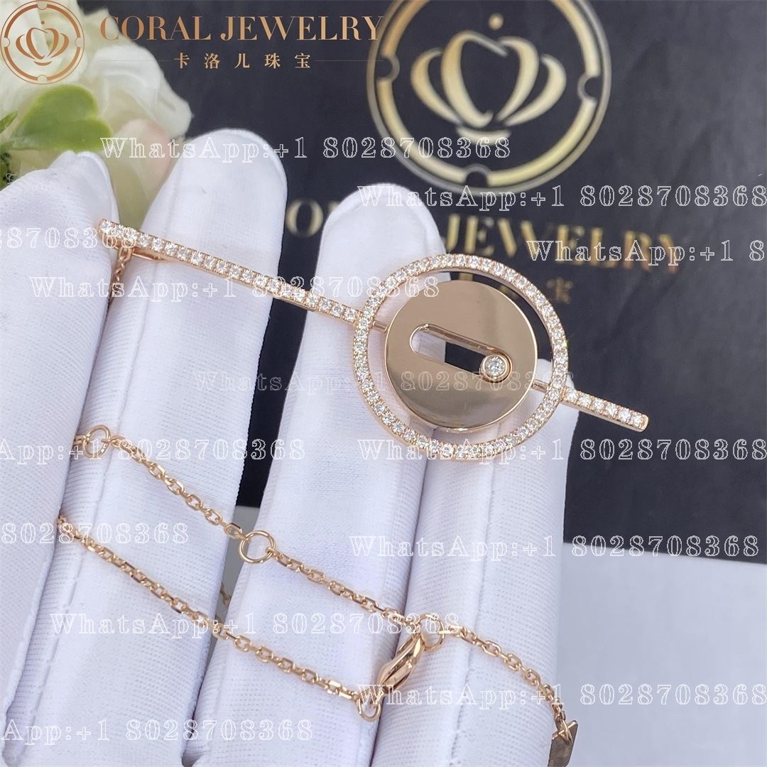 Messika Lucky Move Arrow Necklace Pink Gold Diamond Necklace 10113-PG