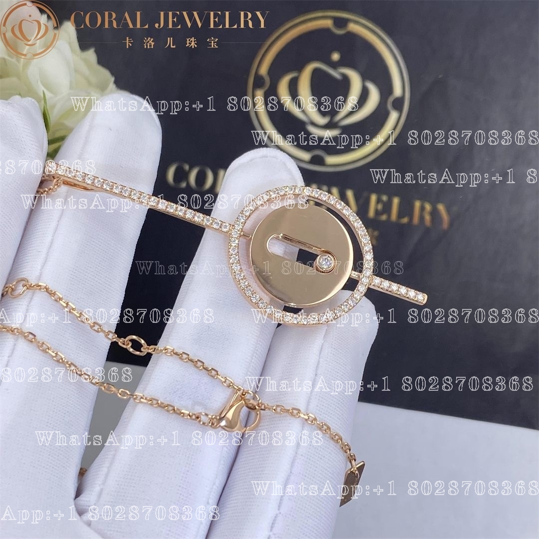 Messika Lucky Move Arrow Necklace Pink Gold Diamond Necklace 10113-PG