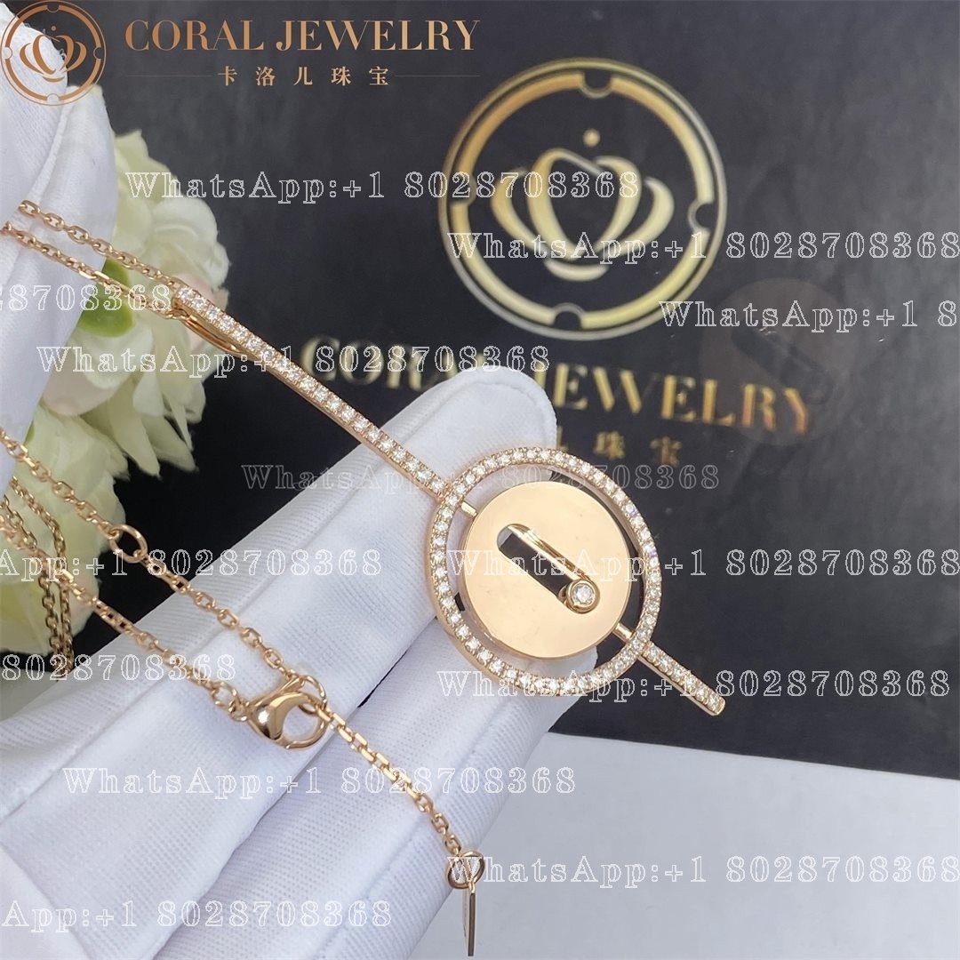 Messika Lucky Move Arrow Necklace Pink Gold Diamond Necklace 10113-PG