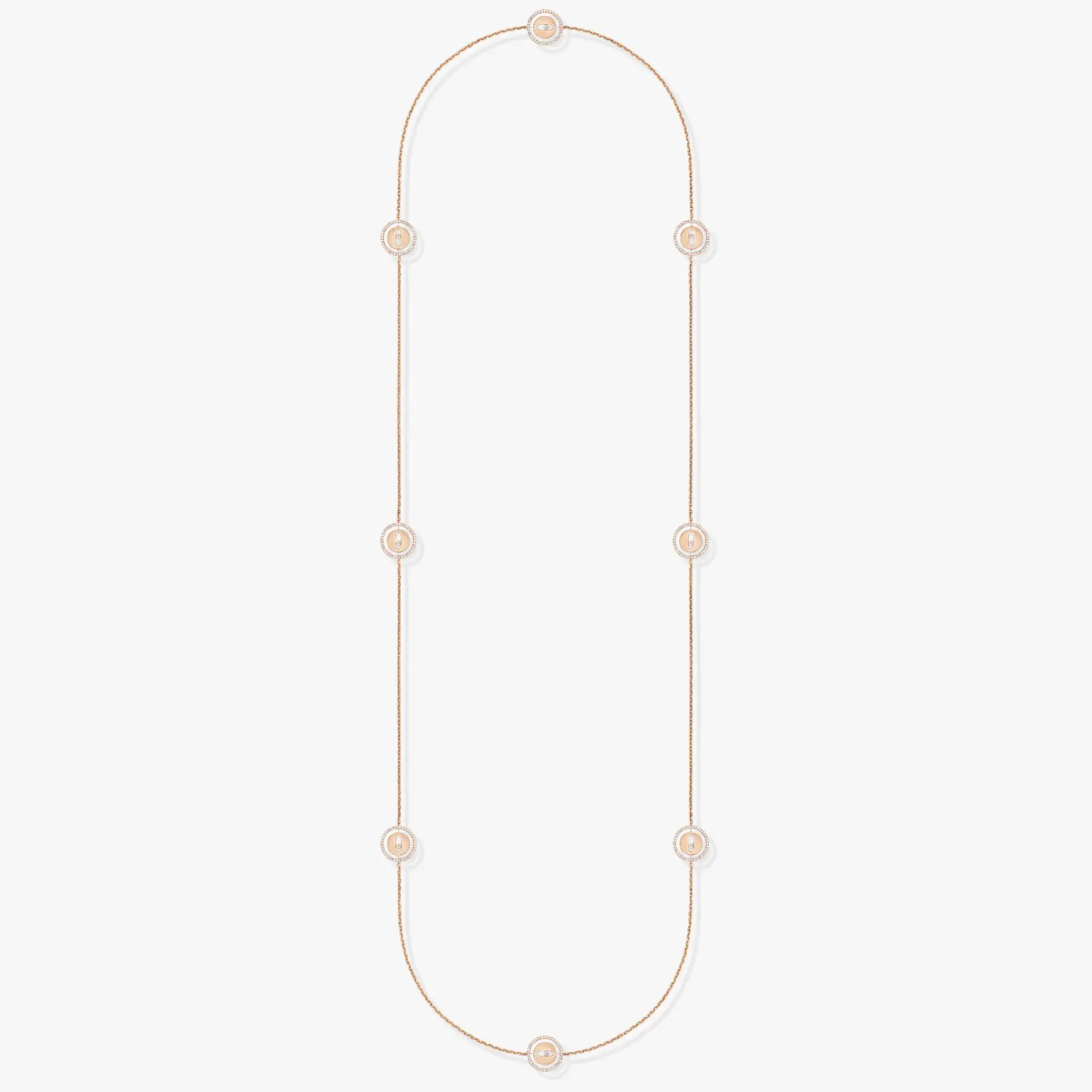 Messika Lucky Move Long Necklace Pink Gold Diamond Necklace 11370-PG