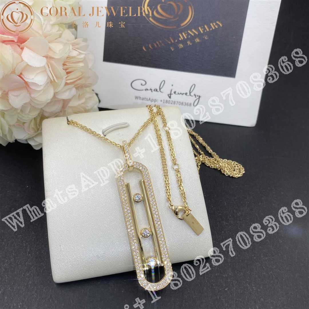 Messika Move 10th Anniversary Long Lenght Necklace Yellow Gold Diamond Necklace 07228 Yg Coral (4)