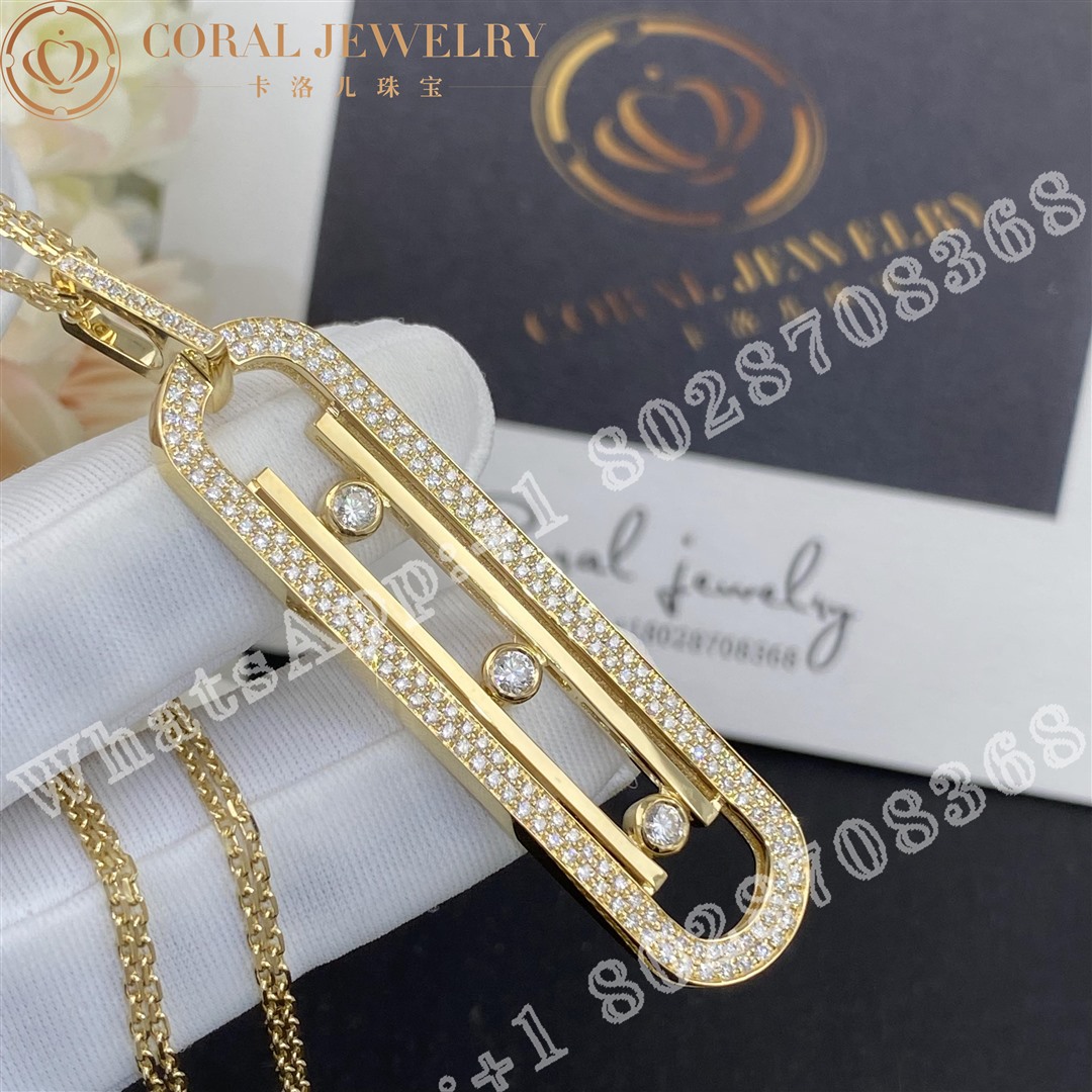 Messika Move 10th Anniversary Long Lenght Necklace Yellow Gold Diamond Necklace 07228 Yg Coral (7)