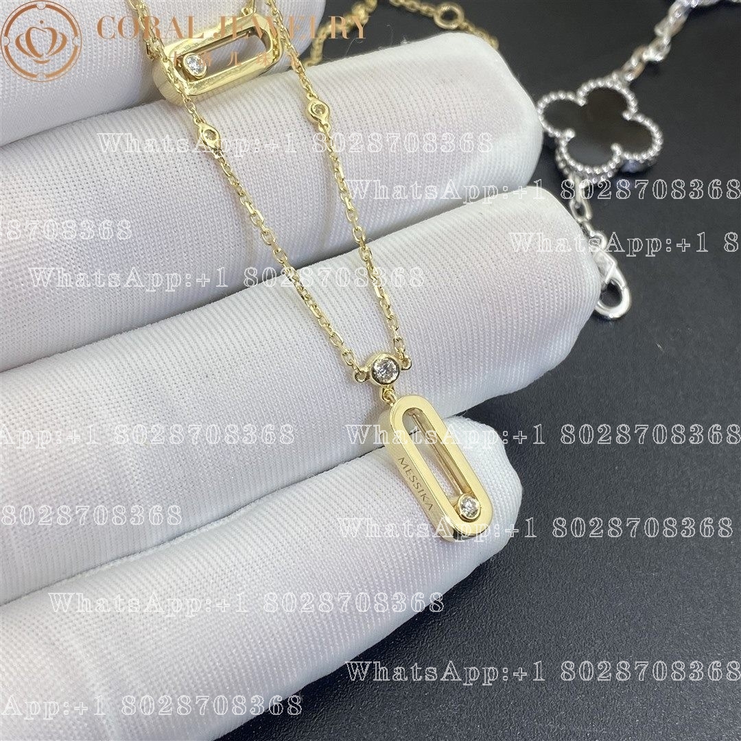 Messika Move Uno 2 Rows Yellow Gold Diamond Necklace 08852-YG - Image 3