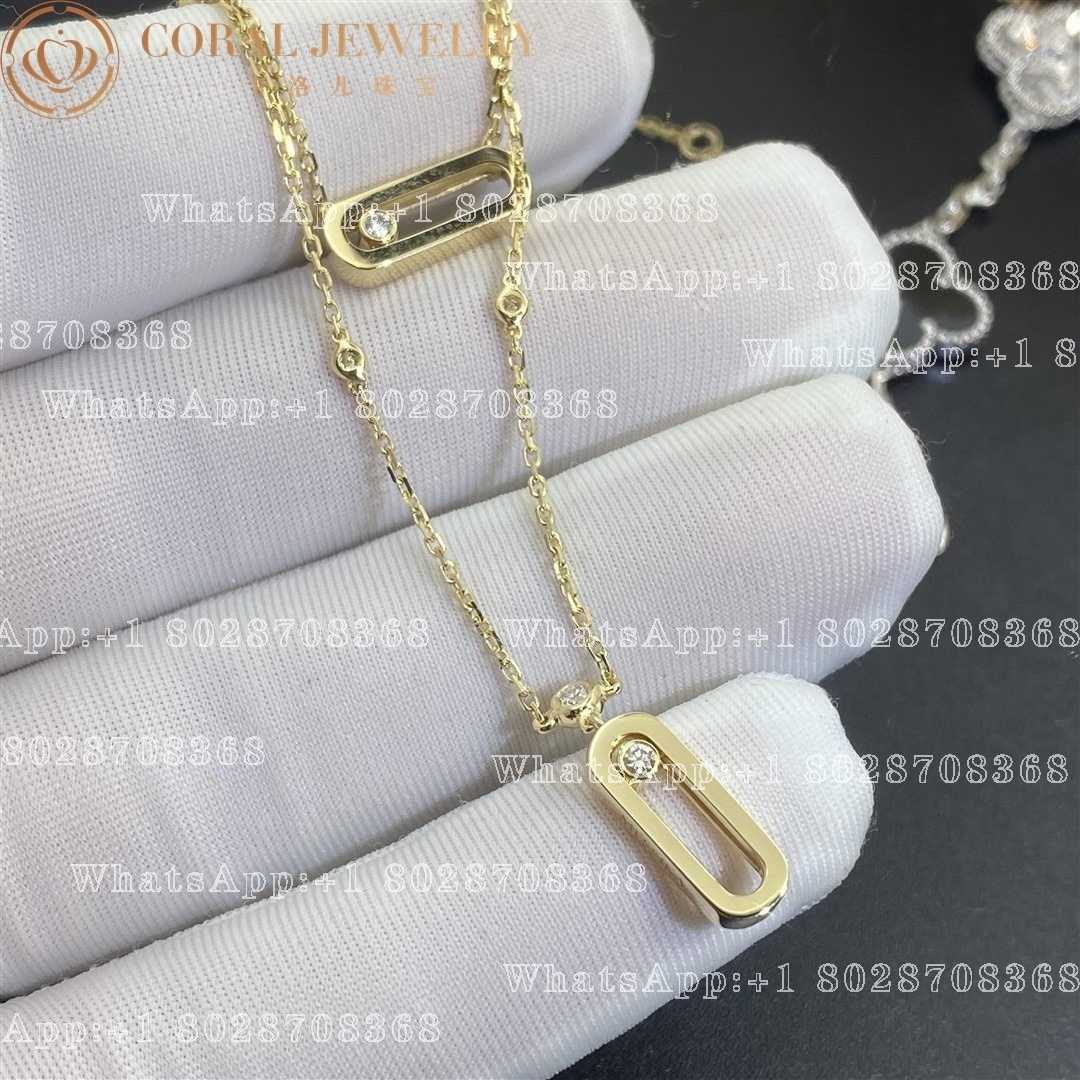 Messika Move Uno 2 Rows Yellow Gold Diamond Necklace 08852-YG - Image 4