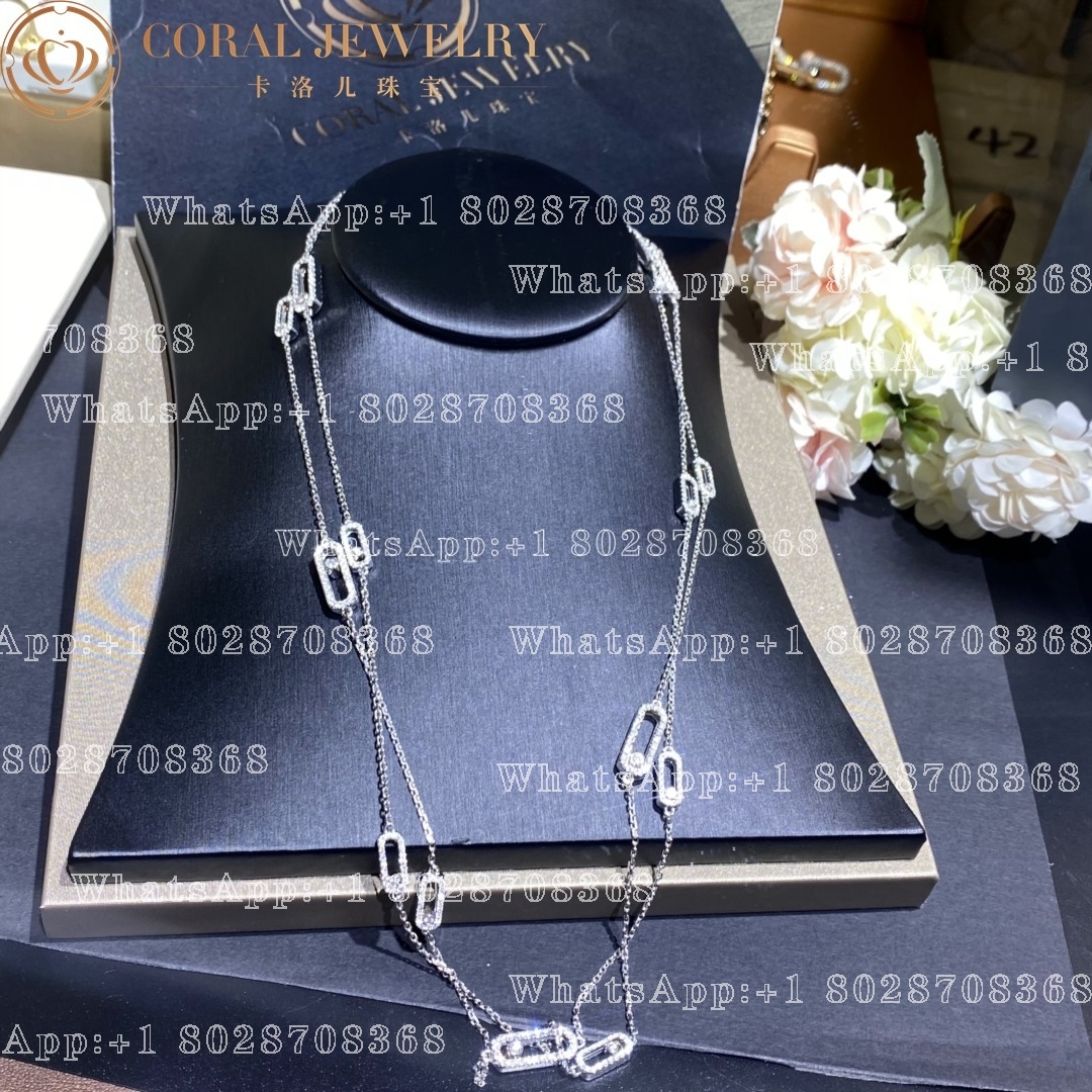 Messika Move Uno Long Necklace White Gold Diamond Necklace 11324-WG