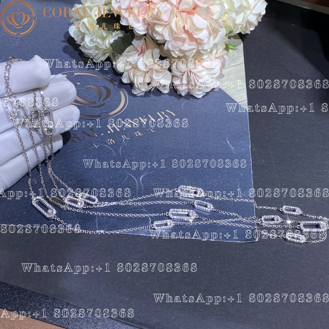 Messika Move Uno Long Necklace White Gold Diamond Necklace 11324-WG