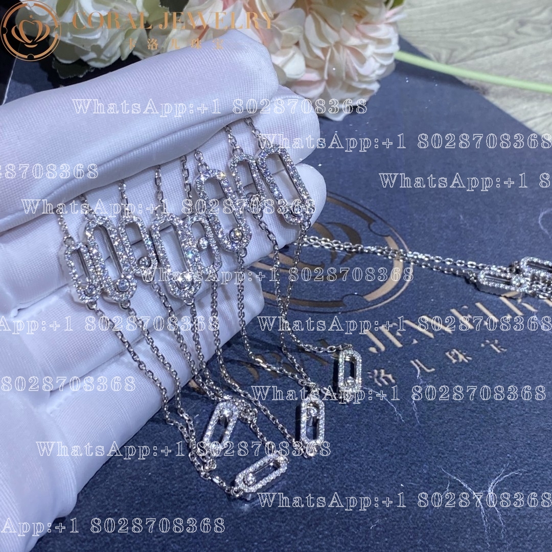 Messika Move Uno Long Necklace White Gold Diamond Necklace 11324-WG - Image 6