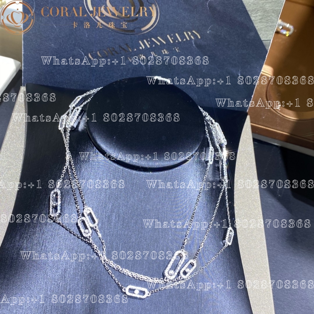 Messika Move Uno Long Necklace White Gold Diamond Necklace 11324-WG - Image 8