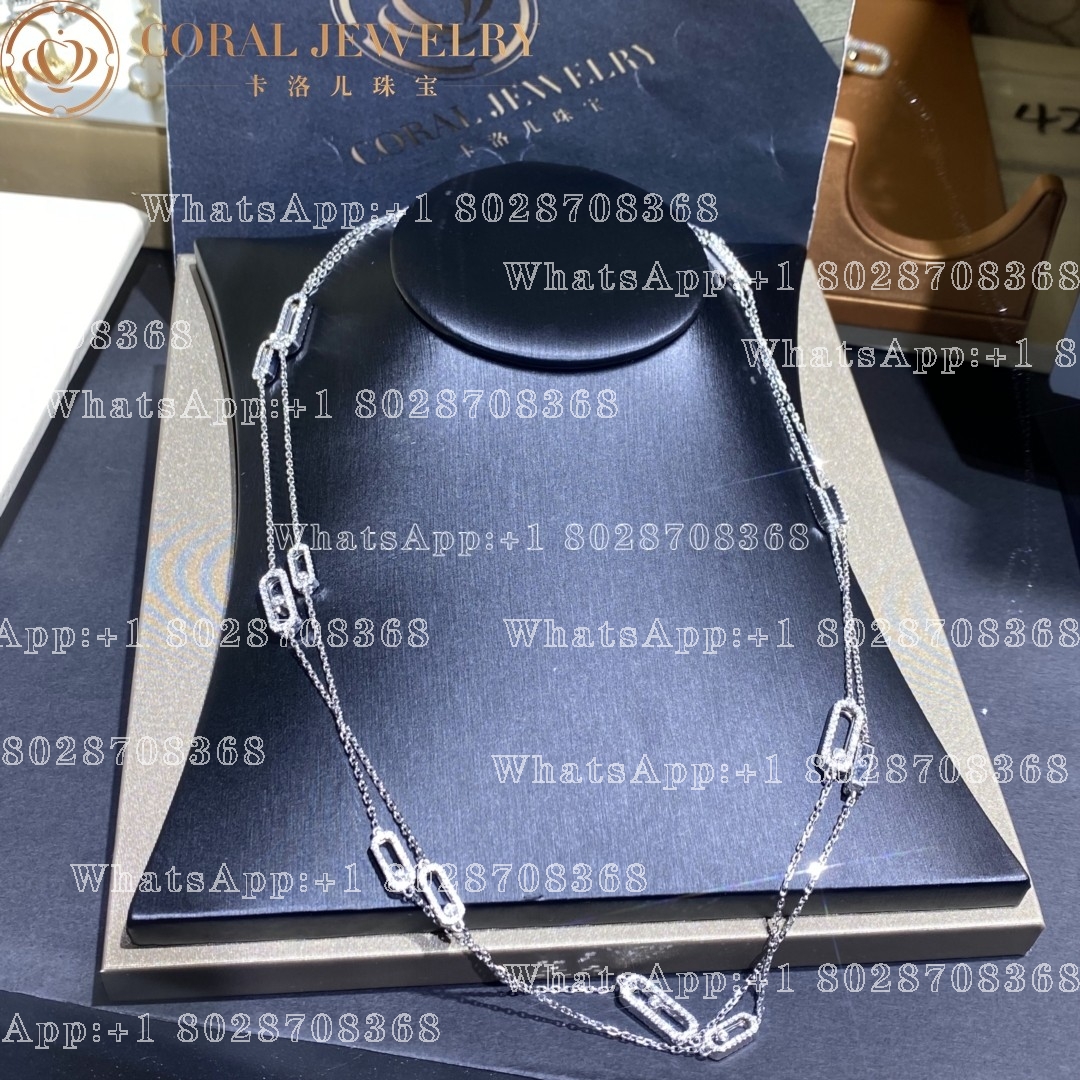 Messika Move Uno Long Necklace White Gold Diamond Necklace 11324-WG - Image 9
