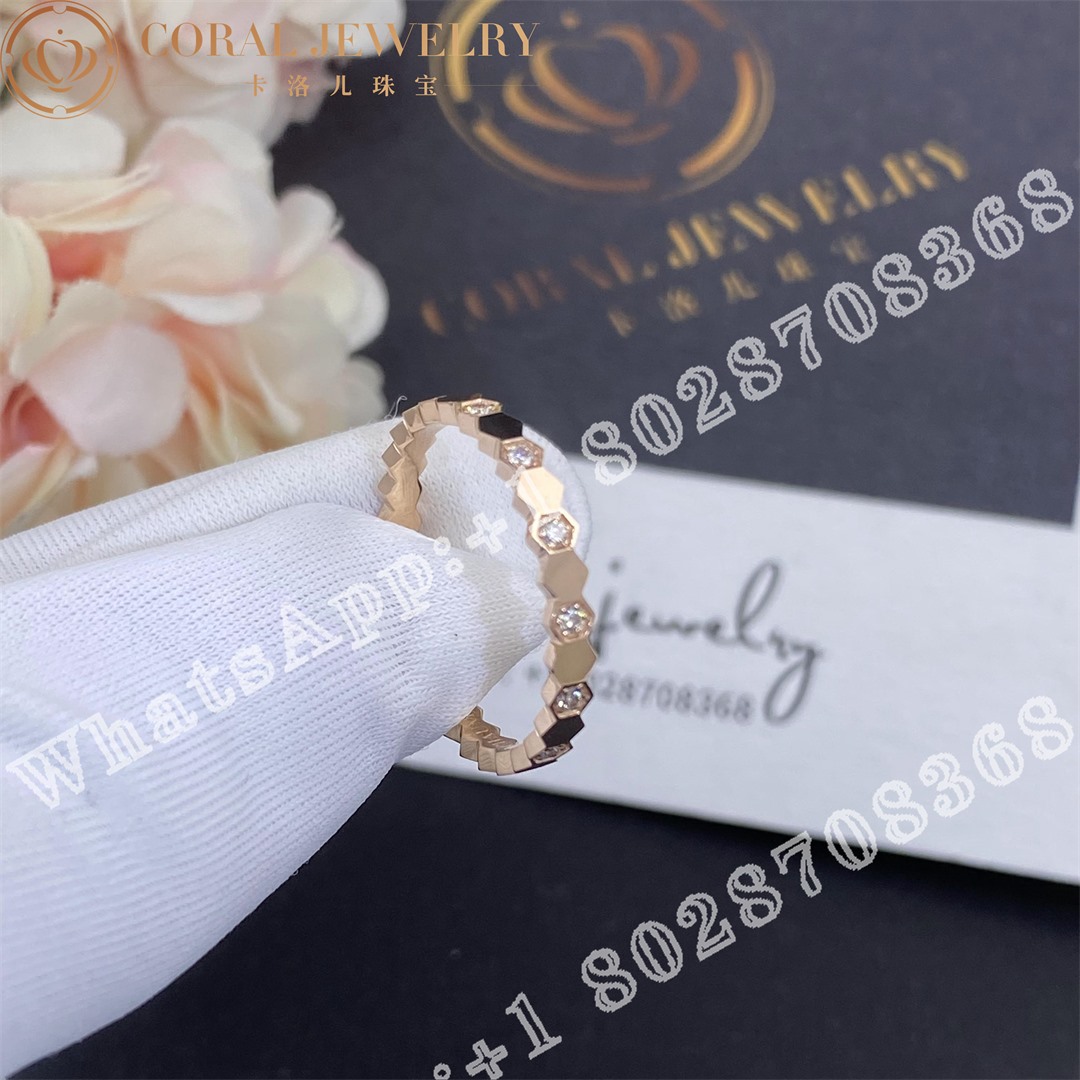 Chaumet Bee My Love Ring Rose Gold Diamonds 2 5mm 081933 Coral (4)