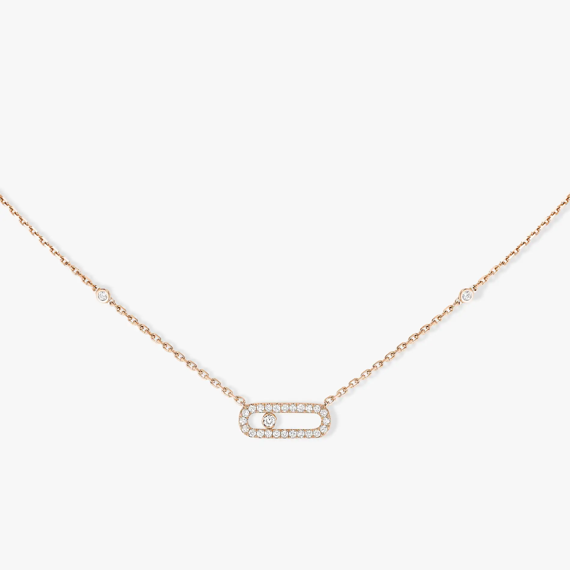 Messika Move Uno Pavé Rose Gold Diamond Necklace 04708-PG