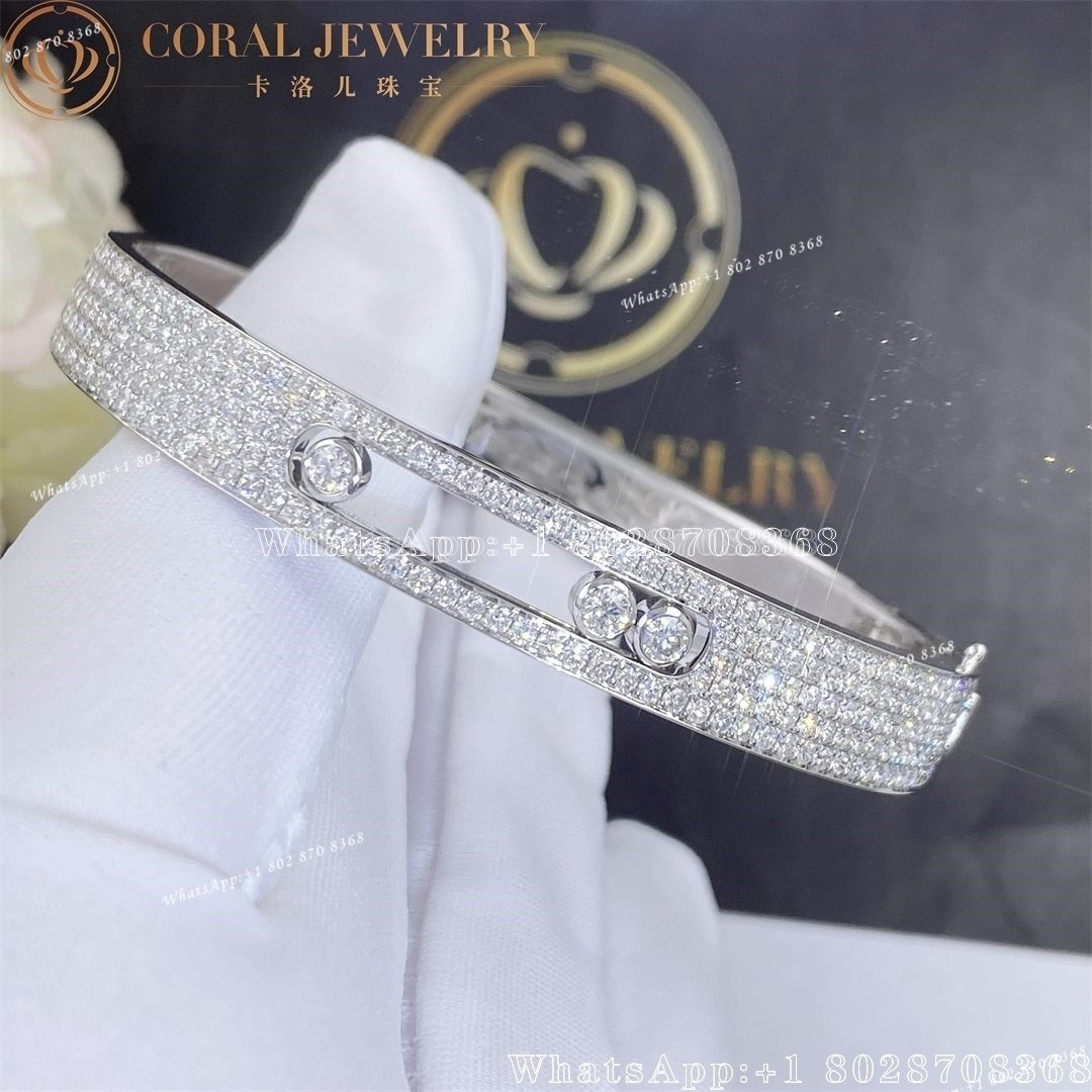 Messika Move Joaillerie Pavé Bangle White Gold Diamond Bracelet 04699-WG