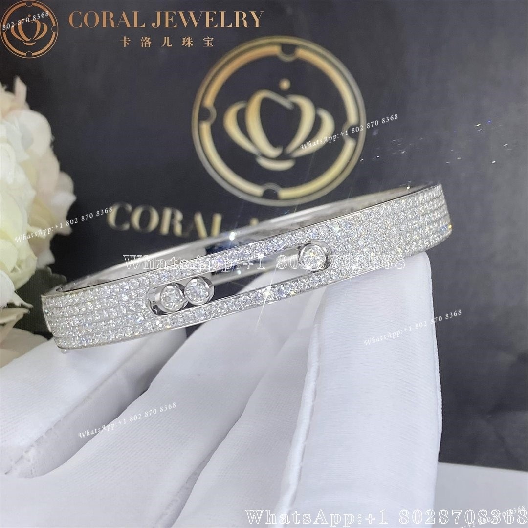 Messika Move Joaillerie Pavé Bangle White Gold Diamond Bracelet 04699-WG