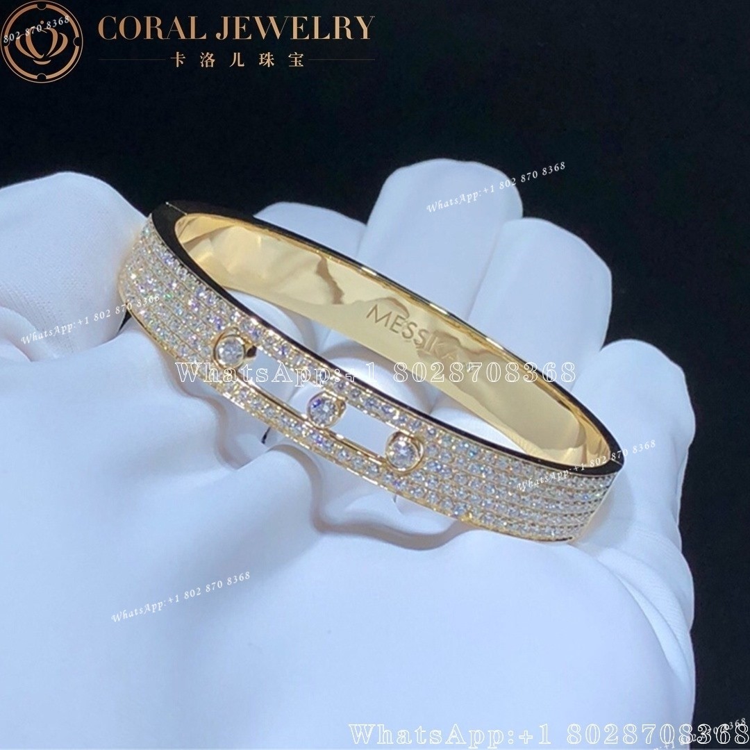 Messika Move Joaillerie Pavé Bangle Yellow Gold Diamond Bracelet 04699-YG