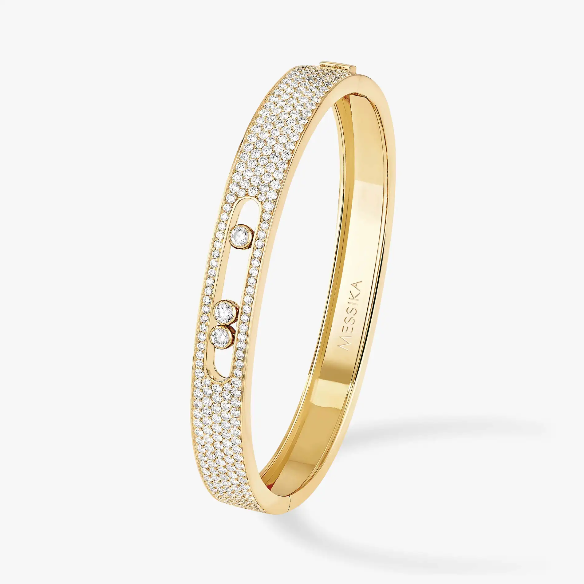 Messika Move Joaillerie Pavé Bangle Yellow Gold Diamond Bracelet 04699-YG