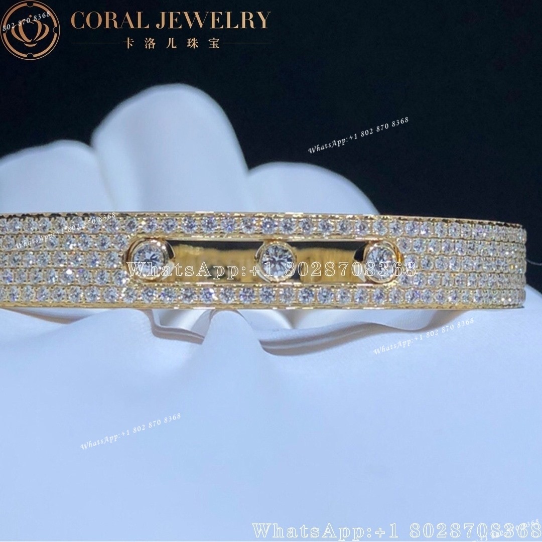 Messika Move Joaillerie Pavé Bangle Yellow Gold Diamond Bracelet 04699-YG
