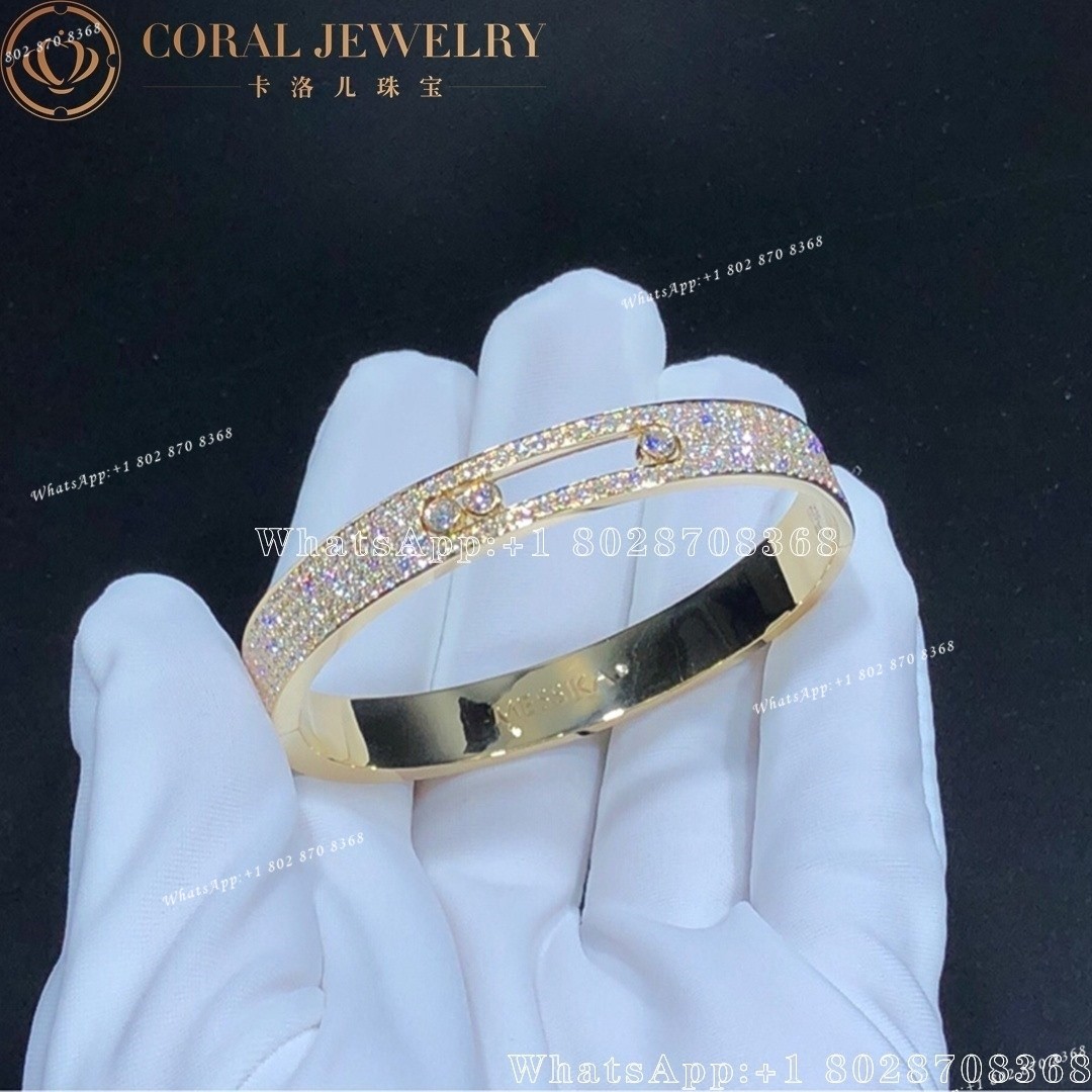 Messika Move Joaillerie Pavé Bangle Yellow Gold Diamond Bracelet 04699-YG - Image 5