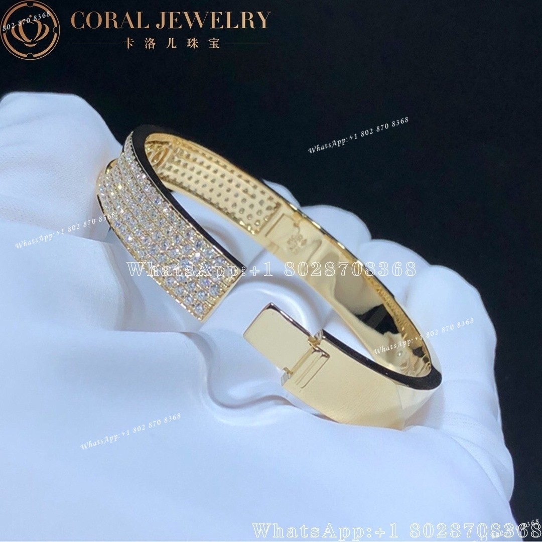 Messika Move Joaillerie Pavé Bangle Yellow Gold Diamond Bracelet 04699-YG