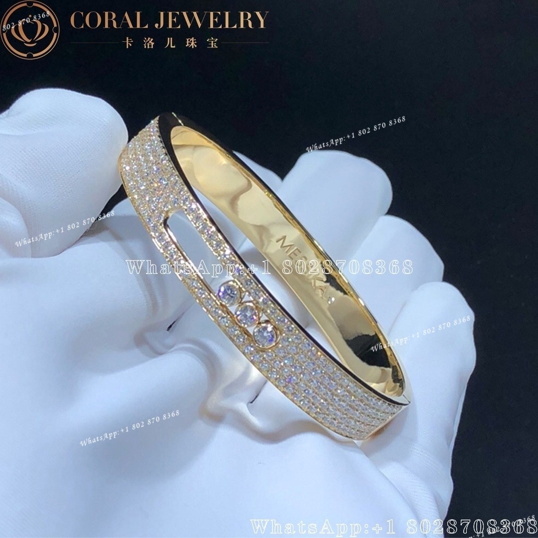 Messika Move Joaillerie Pavé Bangle Yellow Gold Diamond Bracelet 04699-YG
