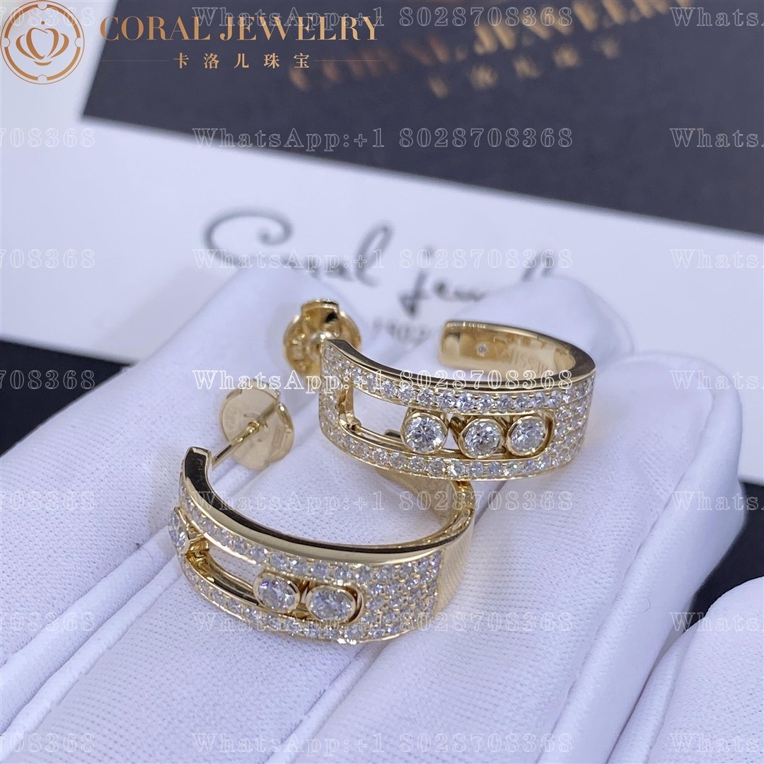Messika Move Joaillerie Pavé Hoop Yellow Gold Diamond Earrings 04711-YG