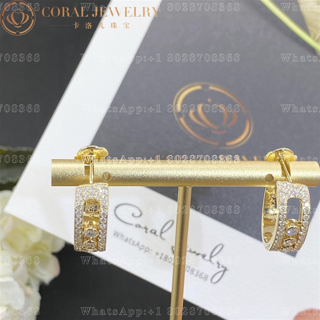 Messika Move Joaillerie Pavé Hoop Yellow Gold Diamond Earrings 04711-YG