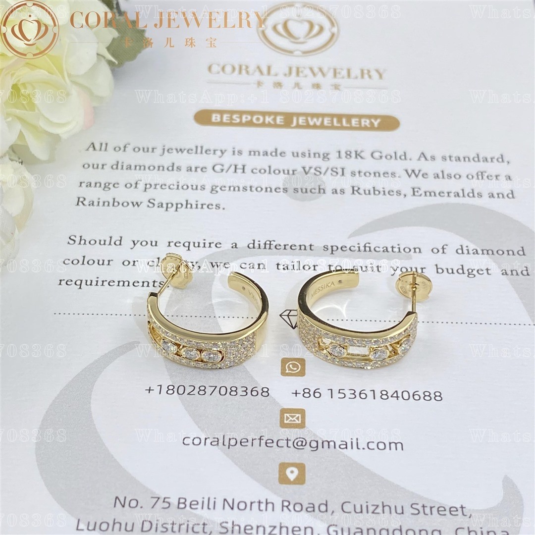 Messika Move Joaillerie Pavé Hoop Yellow Gold Diamond Earrings 04711-YG
