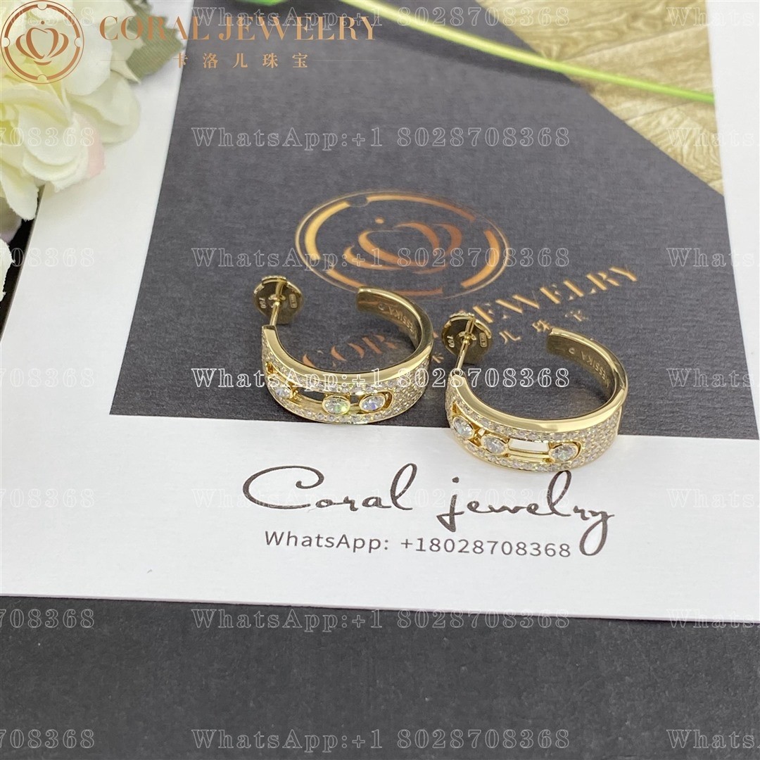 Messika Move Joaillerie Pavé Hoop Yellow Gold Diamond Earrings 04711-YG