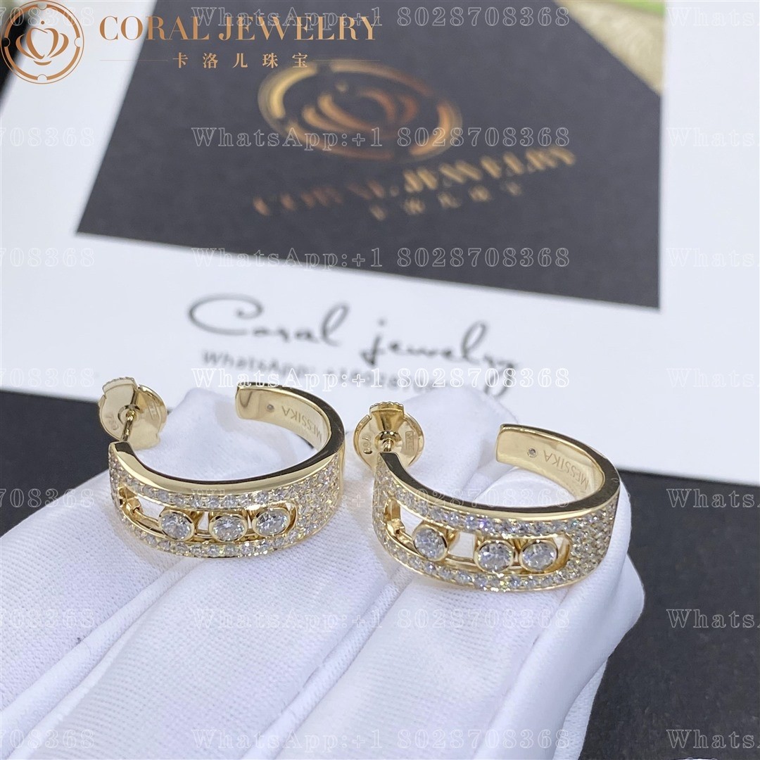 Messika Move Joaillerie Pavé Hoop Yellow Gold Diamond Earrings 04711-YG