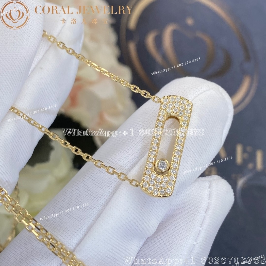 Messika Move Joaillerie Pavé Yellow Gold Diamond Necklace 05306-YG