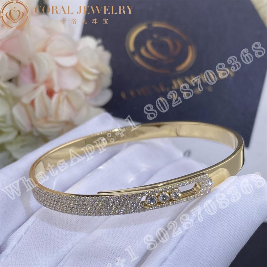 Messika Move Noa Bangle PM Pavé Yellow Gold Diamond Bracelet 10093-YG - Image 4