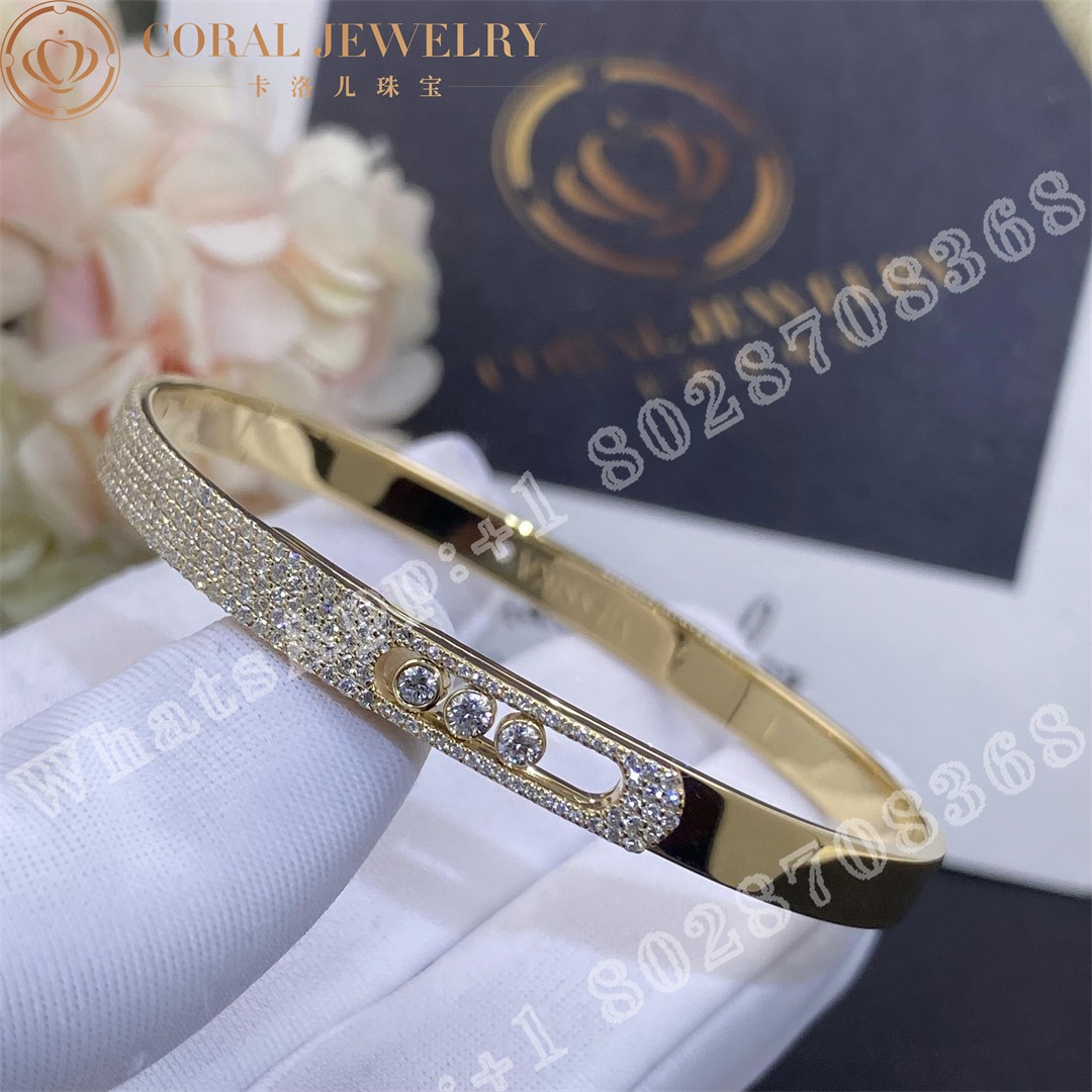 Messika Move Noa Bangle PM Pavé Yellow Gold Diamond Bracelet 10093-YG - Image 3