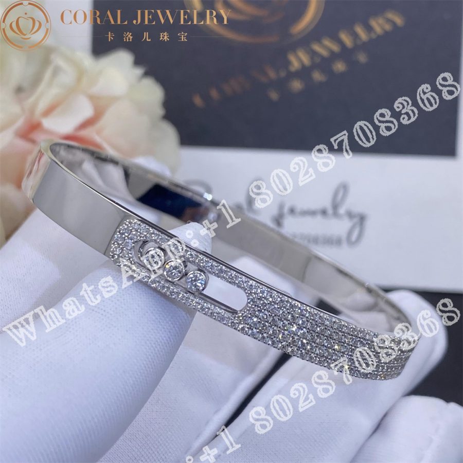 Messika Move Noa Pavé Bangle White Gold Diamond Bracelet 06371-WG - Image 3